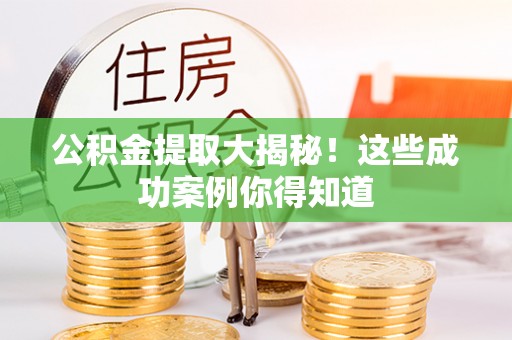 兴文公积金提取大揭秘！这些成功案例你得知道